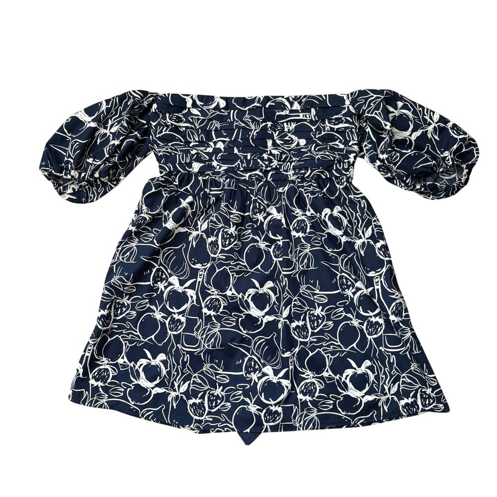Abercrombie & Fitch Emerson Off-The-Shoulder Skort Navy Fruit Print Size M NWT - Picture 3 of 9